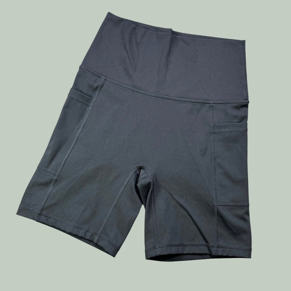 Offline by Aerie Bike Short Women M Black Goals High Rise Pocket Active Gym Wear